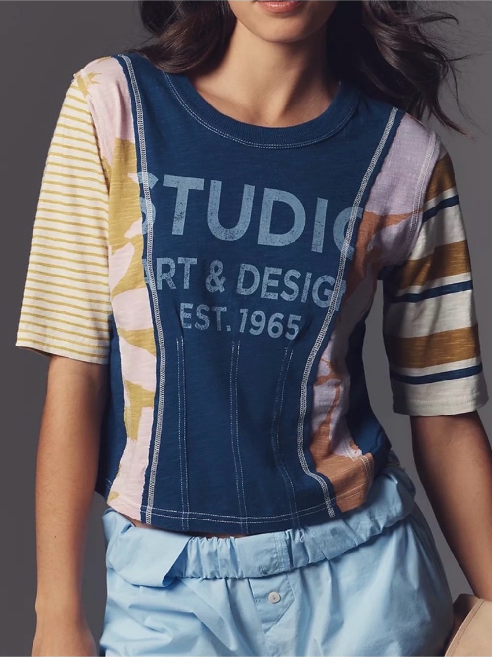 Anthropologie Pilcro Sliced Ballet Studio Art & Design Graphic Tee Top Small